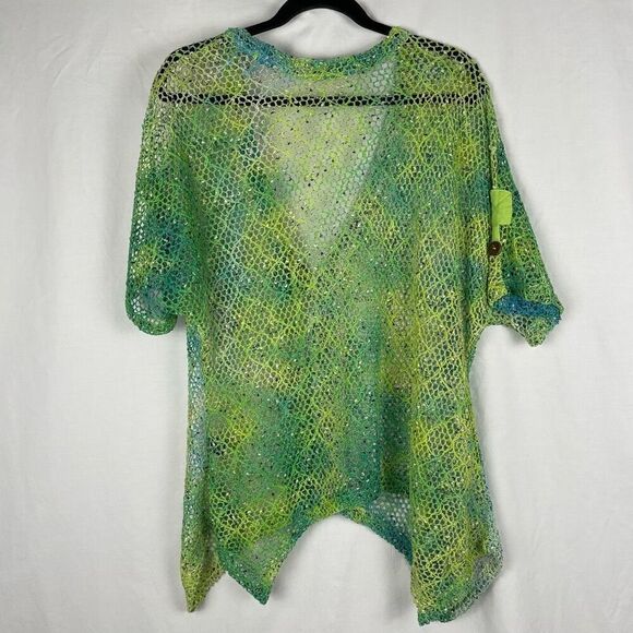 Vintage Kaktus Green Boho Mesh Layering Vest - Women’s XL - Picture 3 of 9